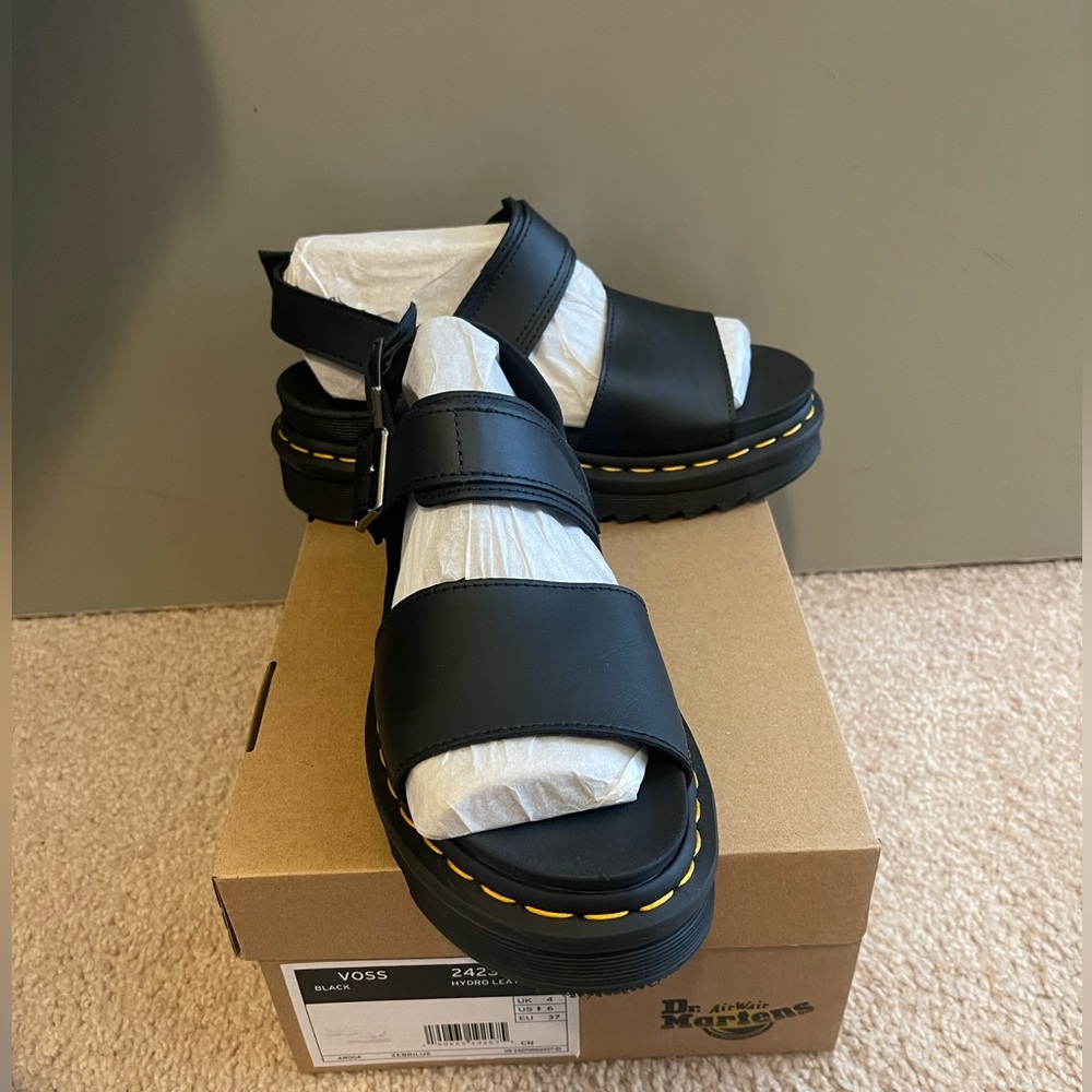 Dr Martens Voss Sandals Doc Martens Leather Black Sandals
